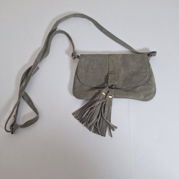 sopreso Handbags - Sopreso Green suede tassle purse country western
